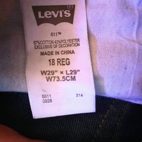 👖 Levi’s 511™ Slim Jeans – Size 18 Regular (29x29) | Classic Straight Fit 👖 - Picture 11 of 11